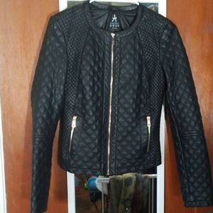 Faux leather black moto jacket